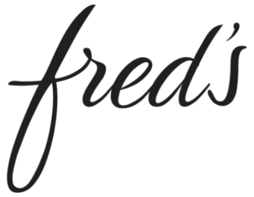 Black 'fred's' logo on a white background